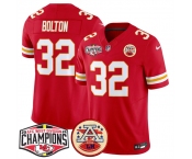 Men's Kansas City Chiefs #32 Nick Bolton Red F.U.S.E. 2024 AFC West Division Champions Vapor Limited Stitched Football Jersey