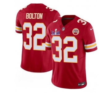 Men’s Kansas City Chiefs #32 Nick Bolton Red F.U.S.E. Super Bowl LVIII Patch Vapor Untouchable Limited Football Stitched Jersey