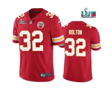 Men's Kansas City Chiefs #32 Nick Bolton Red Super Bowl LVII Patch Vapor Untouchable Limited Stitched Jersey