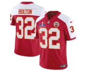 Men’s Kansas City Chiefs #32 Nick Bolton Red White 2024 F.U.S.E. Super Bowl LVIII Patch Vapor Untouchable Limited Football Stitched Jersey