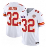 Men’s Kansas City Chiefs #32 Nick Bolton White F.U.S.E. Super Bowl LVIII Patch Vapor Untouchable Limited Football Stitched Jersey