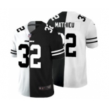 Men's Kansas City Chiefs #32 Tyrann Mathieu Black V White Peace Split Vapor Untouchable Limited Football Jersey