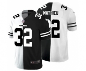 Men's Kansas City Chiefs #32 Tyrann Mathieu Black V White Peace Split Vapor Untouchable Limited Football Jersey