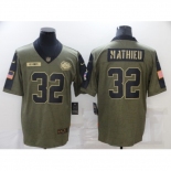 Men's Kansas City Chiefs #32 Tyrann Mathieu Nike Olive 2021 Salute To Service Limited Player Jersey