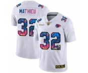 Men's Kansas City Chiefs #32 Tyrann Mathieu White Multi-Color 2020 Football Crucial Catch Limited Football Jersey