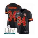 Men's Kansas City Chiefs #34 Darwin Thompson Limited Black Rush Vapor Untouchable Super Bowl LIV Bound Football Jersey