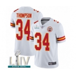 Men's Kansas City Chiefs #34 Darwin Thompson White Vapor Untouchable Limited Player Super Bowl LIV Bound Football Jersey