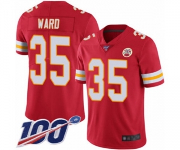 Men's Kansas City Chiefs #35 Charvarius Ward Red Team Color Vapor Untouchable Limited Player 100th Season Football Jersey