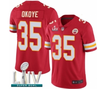 Men's Kansas City Chiefs #35 Christian Okoye Red Team Color Vapor Untouchable Limited Player Super Bowl LIV Bound Football Jersey