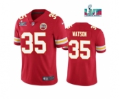 Men's Kansas City Chiefs #35 Jaylen Watson Red Super Bowl LVII Patch Vapor Untouchable Limited Stitched Jersey