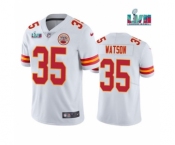 Men's Kansas City Chiefs #35 Jaylen Watson White Super Bowl LVII Patch Vapor Untouchable Limited Stitched Jersey