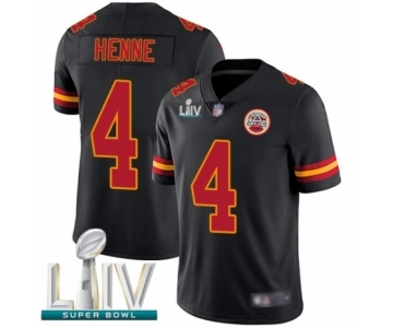 Men's Kansas City Chiefs #4 Chad Henne Limited Black Rush Vapor Untouchable Super Bowl LIV Bound Football Jersey