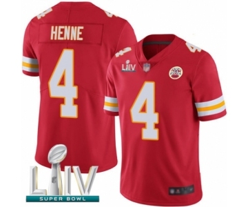 Men's Kansas City Chiefs #4 Chad Henne Red Team Color Vapor Untouchable Limited Player Super Bowl LIV Bound Football Jersey