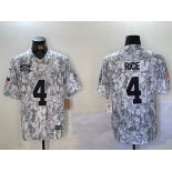 Men's Kansas City Chiefs #4 Rashee Rice Arctic Camo 2024 FUSE Salute to Service Limited Stitched Jersey