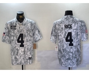 Men's Kansas City Chiefs #4 Rashee Rice Arctic Camo 2024 FUSE Salute to Service Limited Stitched Jersey