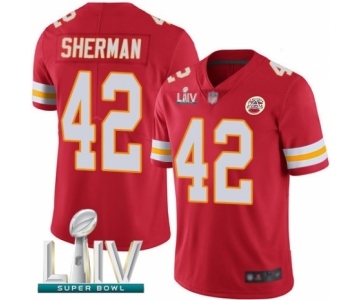 Men's Kansas City Chiefs #42 Anthony Sherman Red Team Color Vapor Untouchable Limited Player Super Bowl LIV Bound Football Jersey