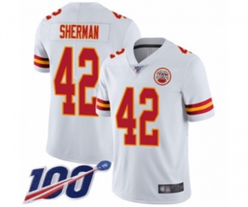 Men's Kansas City Chiefs #42 Anthony Sherman White Vapor Untouchable Limited Player 100th Season Football Jersey