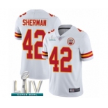 Men's Kansas City Chiefs #42 Anthony Sherman White Vapor Untouchable Limited Player Super Bowl LIV Bound Football Jersey