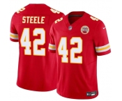 Men's Kansas City Chiefs #42 Carson Steele Red F.U.S.E. Vapor Untouchable Limited Football Stitched Jersey