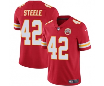 Men's Kansas City Chiefs #42 Carson Steele Red Vapor Untouchable Limited Football Stitched Jersey