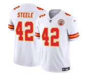 Men's Kansas City Chiefs #42 Carson Steele White 2023 F.U.S.E. Vapor Untouchable Limited Football Stitched Jersey