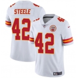 Men's Kansas City Chiefs #42 Carson Steele White Vapor Untouchable Limited Football Stitched Jersey