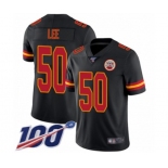 Men's Kansas City Chiefs #50 Darron Lee Limited Black Rush Vapor Untouchable 100th Season Football Jersey