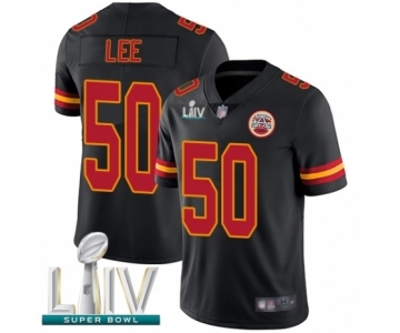 Men's Kansas City Chiefs #50 Darron Lee Limited Black Rush Vapor Untouchable Super Bowl LIV Bound Football Jersey