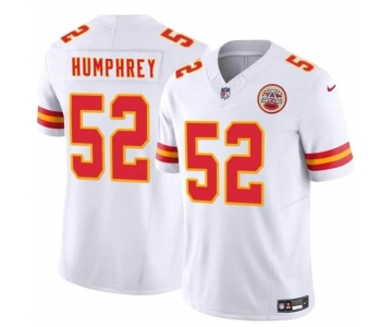 Men’s Kansas City Chiefs #52 Creed Humphrey White 2024 F.U.S.E Vapor Untouchable Limited Stitched Football Jersey