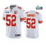 Men’s Kansas City Chiefs #52 Creed Humphrey White Super Bowl LVII Patch Vapor Untouchable Limited Stitched Jersey