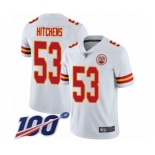 Men's Kansas City Chiefs #53 Anthony Hitchens White Vapor Untouchable Limited Player 100th Season Football Jersey