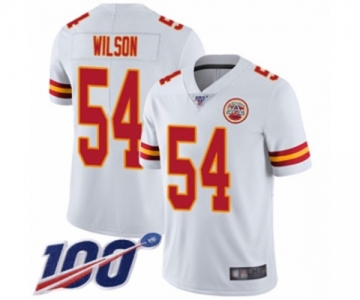 Men's Kansas City Chiefs #54 Damien Wilson White Vapor Untouchable Limited Player 100th Season Football Jersey