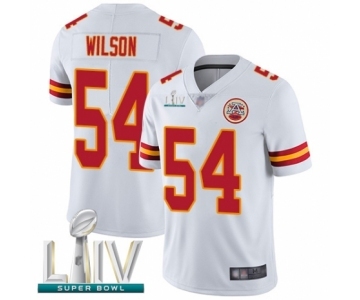 Men's Kansas City Chiefs #54 Damien Wilson White Vapor Untouchable Limited Player Super Bowl LIV Bound Football Jersey