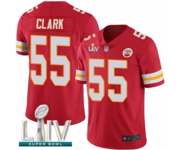 Men's Kansas City Chiefs #55 Frank Clark Red Team Color Vapor Untouchable Limited Player Super Bowl LIV Bound Football Jersey