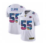 Men's Kansas City Chiefs #55 Frank Clark White Multi-Color 2020 Football Crucial Catch Limited Football Jersey