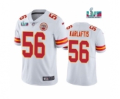 Men's Kansas City Chiefs #56 George Karlaftis White Super Bowl LVII Patch Vapor Untouchable Limited Stitched Jersey