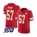 Men's Kansas City Chiefs #57 Breeland Speaks Red Team Color Vapor Untouchable Limited Player 100th Season Football Jersey