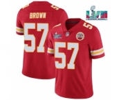 Men’s Kansas City Chiefs #57 Orlando Brown Red Super Bowl LVII Patch Vapor Untouchable Limited Stitched Jersey