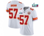 Men’s Kansas City Chiefs #57 Orlando Brown White Super Bowl LVII Patch Vapor Untouchable Limited Stitched Jersey