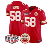 Men's Kansas City Chiefs #58 Derrick Thomas Red F.U.S.E. 2024 AFC West Division Champions Vapor Limited Stitched Football Jersey