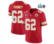 Men’s Kansas City Chiefs #62 Joe Thuney Red Super Bowl LVII Patch Vapor Untouchable Limited Stitched Jersey