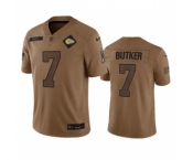 Men’s Kansas City Chiefs #7 Harrison Butker 2023 Brown Salute To Service Limited Football Stitched Jersey