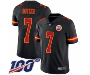 Men's Kansas City Chiefs #7 Harrison Butker Limited Black Rush Vapor Untouchable 100th Season Football Jersey