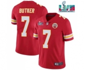 Men’s Kansas City Chiefs #7 Harrison Butker Red Super Bowl LVII Patch Vapor Untouchable Limited Stitched Jersey