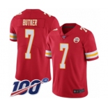 Men's Kansas City Chiefs #7 Harrison Butker Red Team Color Vapor Untouchable Limited Player 100th Season Football Jersey