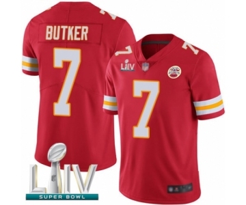 Men's Kansas City Chiefs #7 Harrison Butker Red Team Color Vapor Untouchable Limited Player Super Bowl LIV Bound Football Jersey