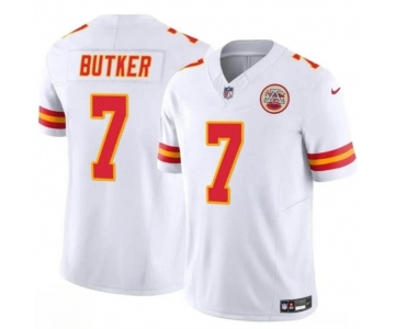 Men’s Kansas City Chiefs #7 Harrison Butker White 2024 F.U.S.E Vapor Untouchable Limited Stitched Football Jersey