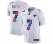 Men's Kansas City Chiefs #7 Harrison Butker White Multi-Color 2020 Football Crucial Catch Limited Football Jersey