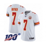 Men's Kansas City Chiefs #7 Harrison Butker White Vapor Untouchable Limited Player 100th Season Football Jersey