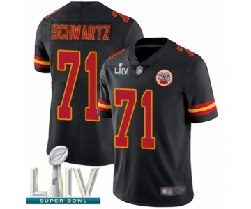 Men's Kansas City Chiefs #71 Mitchell Schwartz Limited Black Rush Vapor Untouchable Super Bowl LIV Bound Football Jersey